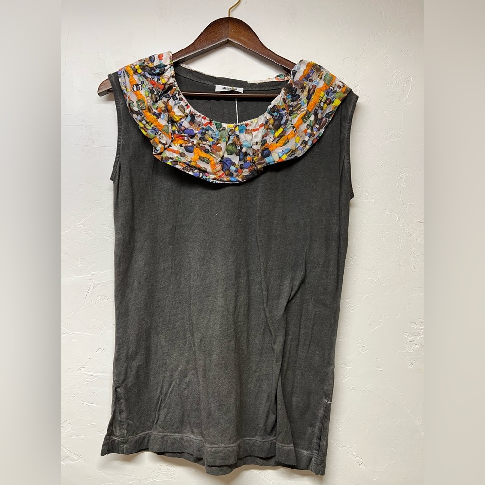 Moschino Beaded Gray Tank Top
